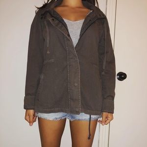 Velvet army jacket purple/ gray